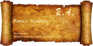 Rancz Aladin névjegykártya